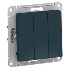  - Выключатель 3-кл. СП AtlasDesign 10А IP20 (сх. 1+1+1) 10AX механизм изумруд SE ATN000831