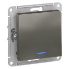  - Выключатель 1-кл. СП AtlasDesign 10А IP20 (сх. 1а) 10AX с подсветкой механизм сталь SE ATN000913