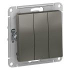  - Выключатель 3-кл. СП AtlasDesign 10А IP20 (сх. 1+1+1) 10AX механизм сталь SE ATN000931