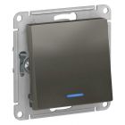  - Переключатель проходной 1-кл. СП AtlasDesign 10А IP20 (сх. 6а) 10AX с подсветкой механизм сталь SE ATN000963