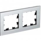  - Рамка 2-м AtlasDesign Nature метал. серебр. SE ATN312102