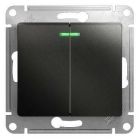  - Выключатель 2-кл. СП Glossa 10А IP20 (сх. 5а) 10AX с подсветкой механизм антрацит SE GSL000753