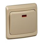  - Выключатель 1-кл. СП Этюд 10А IP20 с подсветкой крем. SE BC10-005K