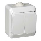  - Выключатель 2-кл. ОП Этюд 10А IP44 10AX бел. SE BA10-042B