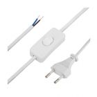  - Сетевой шнур с выключателем 2х0,75 мм², 1,8 м белый REXANT (11-1133)