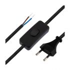  - Сетевой шнур с выключателем 2х0,75 мм², 1,8 м черный REXANT (11-1134)