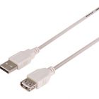  - Кабель шт. USB-A – гн. USB-A, 2,4А, 3м, ПВХ, серый REXANT (18-1166)