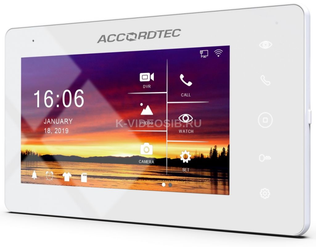 Купить Монитор видеодомофона с памятью AccordTec AT-VD 760C/SD WH -  